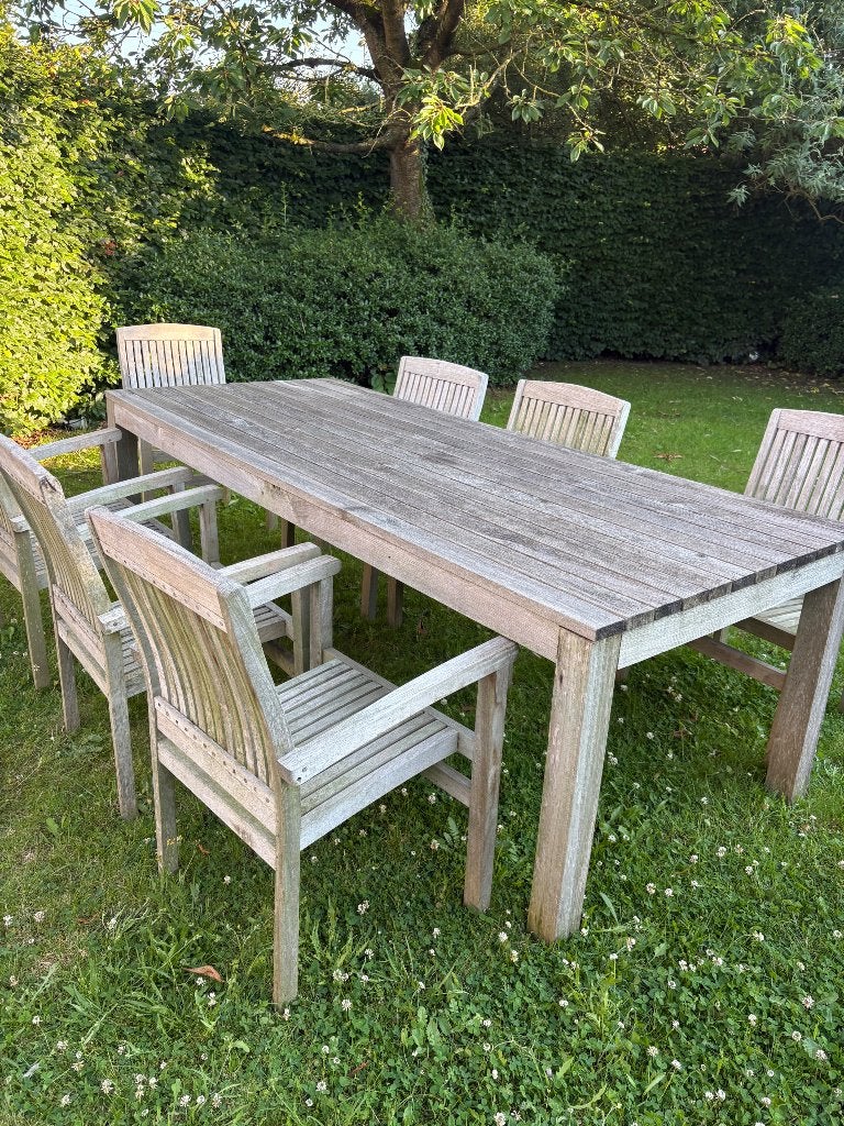 Tuintafel in massief teakhout, Ophalen, Gebruikt, Rechthoekig, Teakhout
