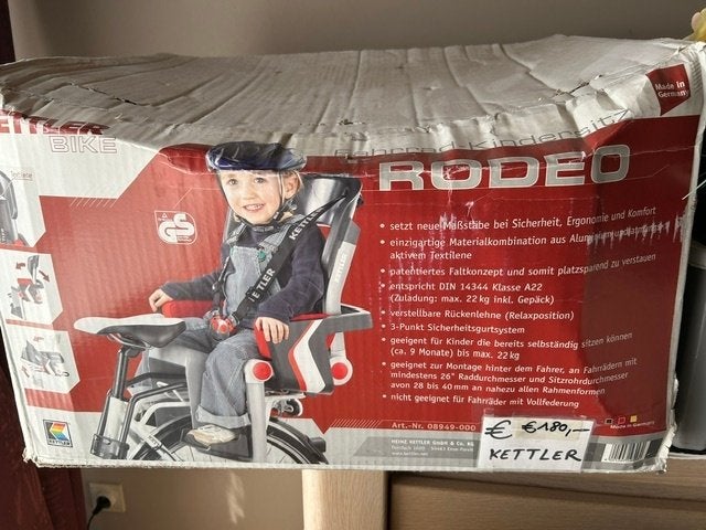 fietsstoel NIEUW Kettler, Vélos & Vélomoteurs, Neuf, Enlèvement ou Envoi, 0 à 18 kg, Repose-pieds