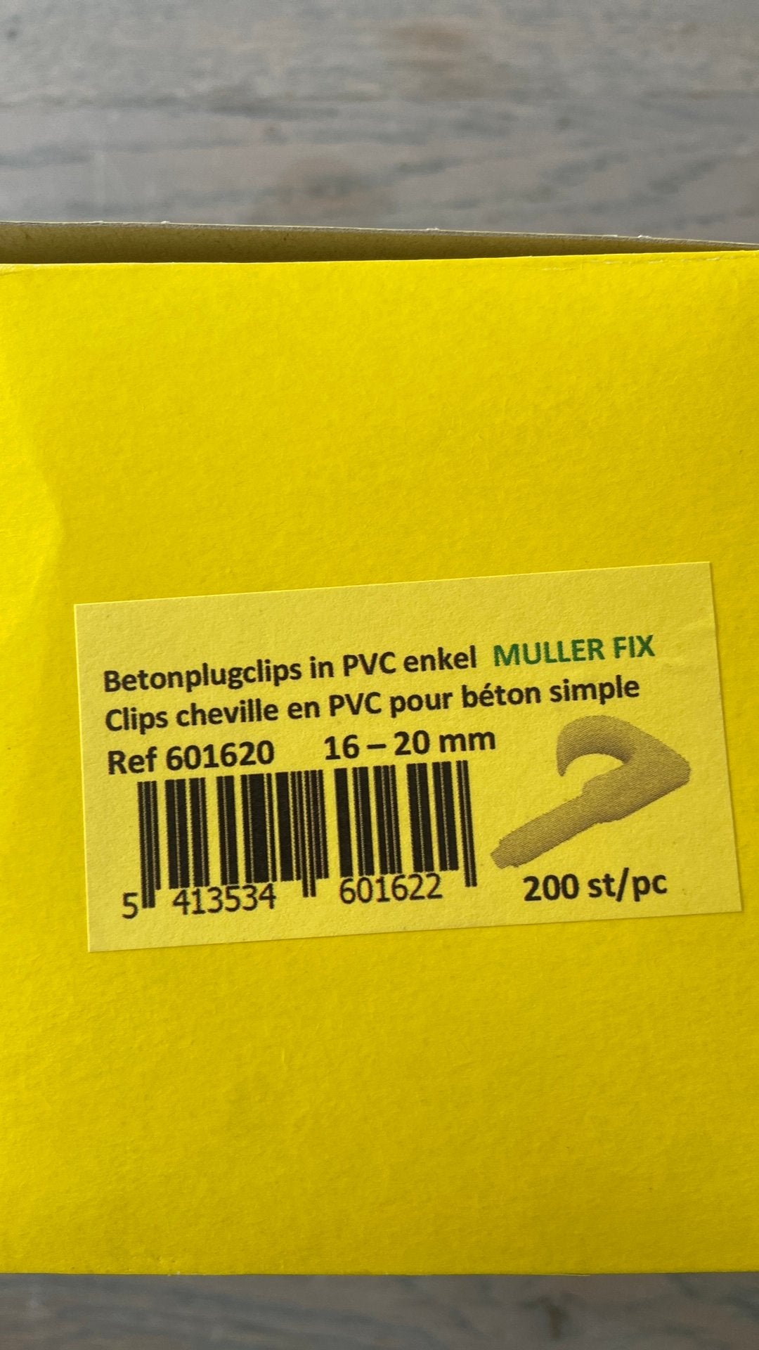 Betonplugclips PVC 16-20 mm, Enlèvement, PVC