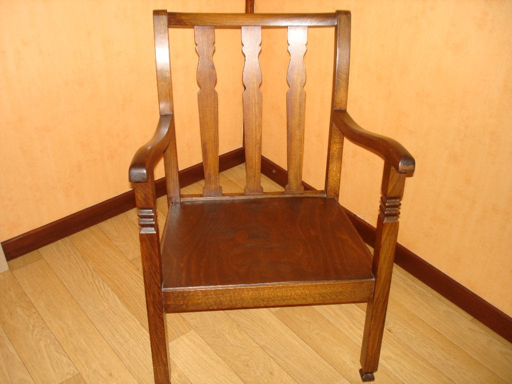 2 Vintage lounge stoelen massief hout -- jaren 60 --, Ophalen