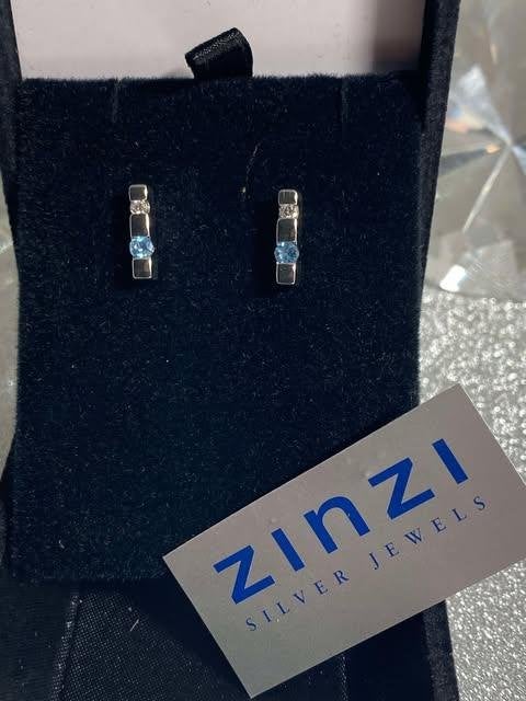 Mooie oorbellen Zinzi, Met kristal, Nieuw, Knopjes of Stekers, Zilver