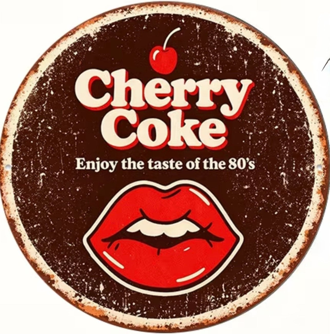 Panneau en métal Cherry Coke 80’s - Mancave vintage rétro, Enlèvement ou Envoi, Neuf, Panneau publicitaire