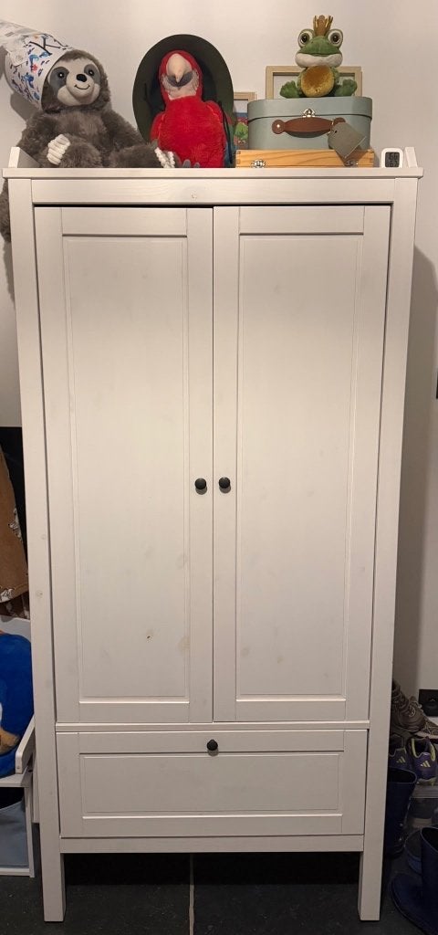 Kleerkast wit IKEA, Huis en Inrichting, Ophalen, Gebruikt, Met lade(s), 50 tot 100 cm