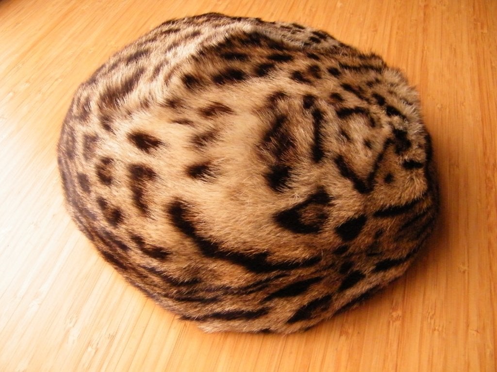 Vintage serval bontmuts – jaren ’50, Kleding | Dames, Ophalen of Verzenden, Muts