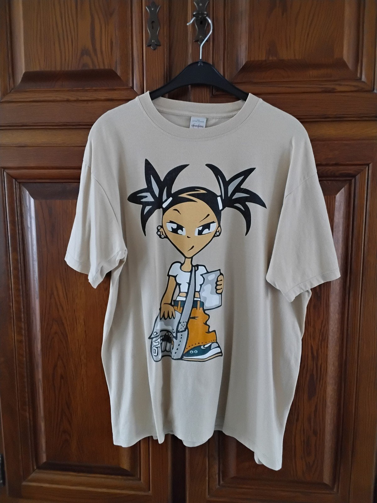 Mooie T-shirt met tekening, Enlèvement, Porté, Beige