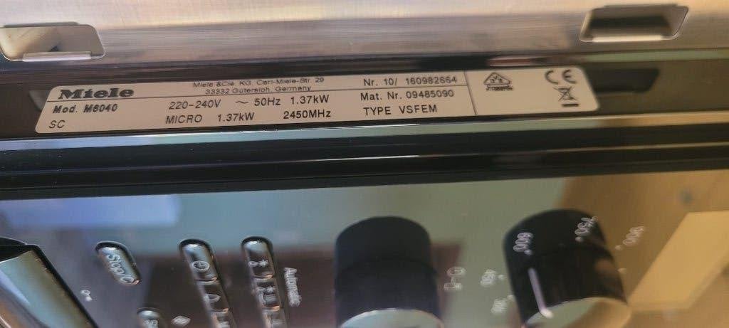 Microgolfoven M6040 SC Miele, Ophalen, Microgolfoven, Zo goed als nieuw, Inbouw