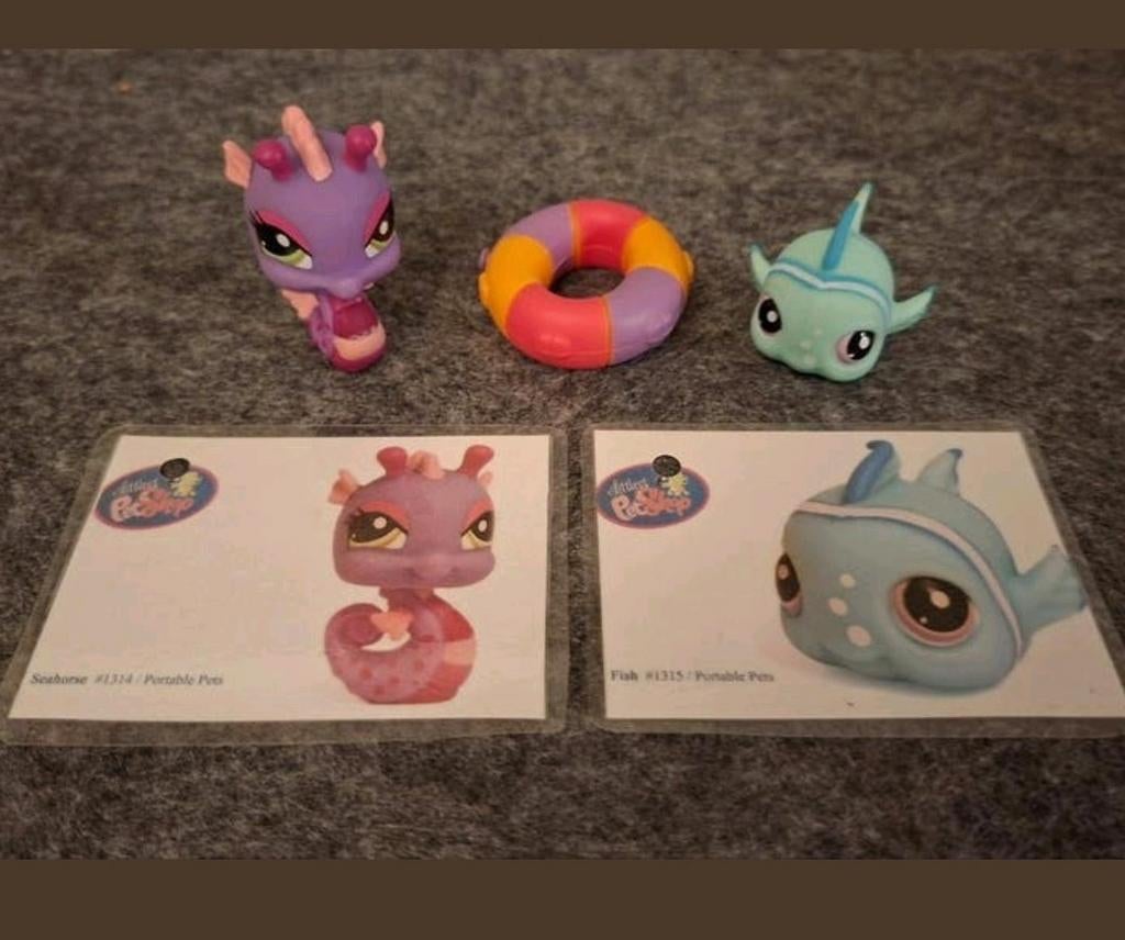Littlest Pet Shop (LPS) figuren : pairs zeepaard en vis, Verzamelen, Ophalen of Verzenden