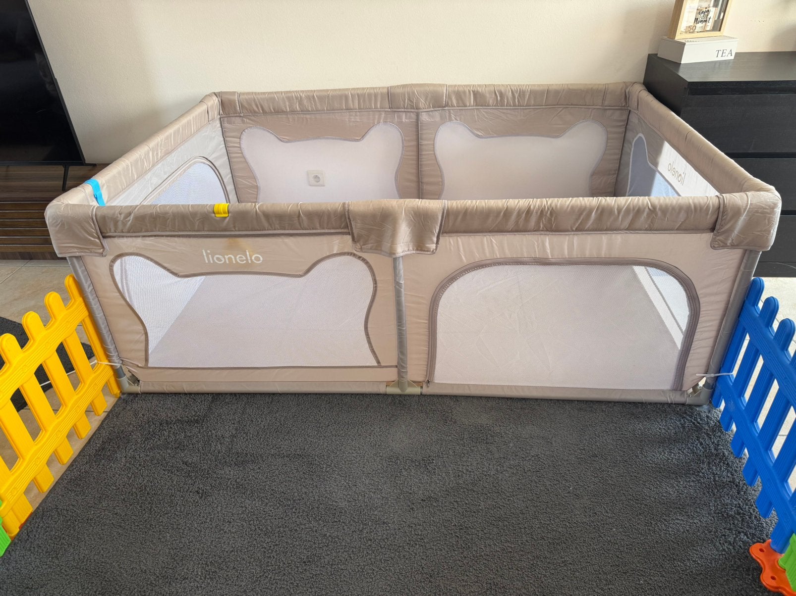 Kinder speelbox lionelo beige, 128*127cm, Enlèvement, Utilisé