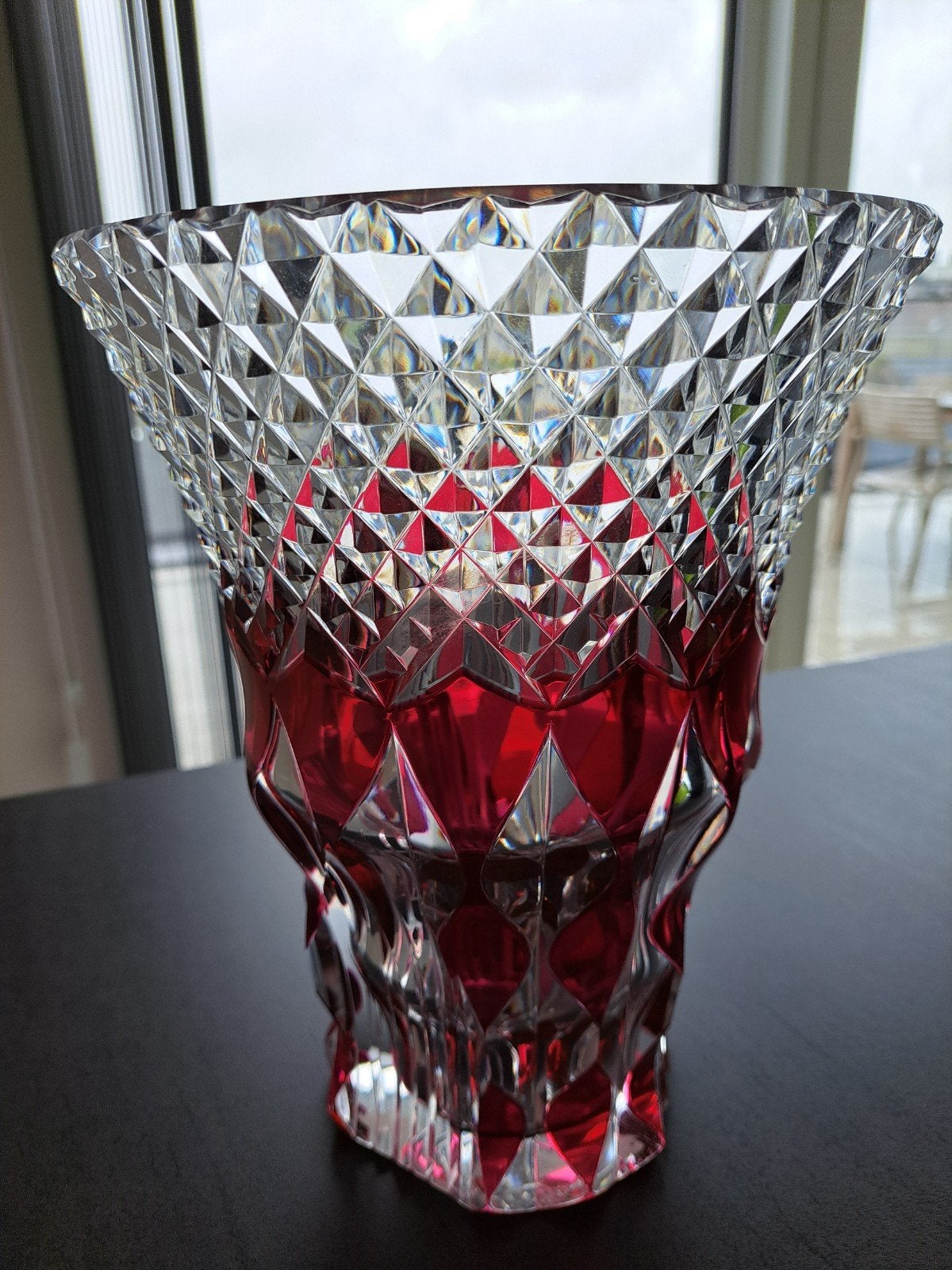 Grand vase Val St Lambert signé, Enlèvement ou Envoi