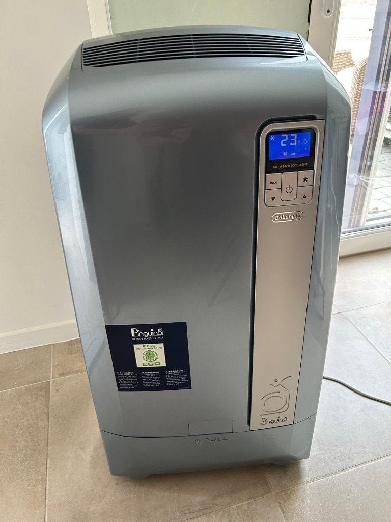Mobiele airco DeLonghi - 12500 BTU - 110m³ - prima staat, Elektronische apparatuur, Airco's, Ophalen, Gebruikt, 3 snelheden of meer