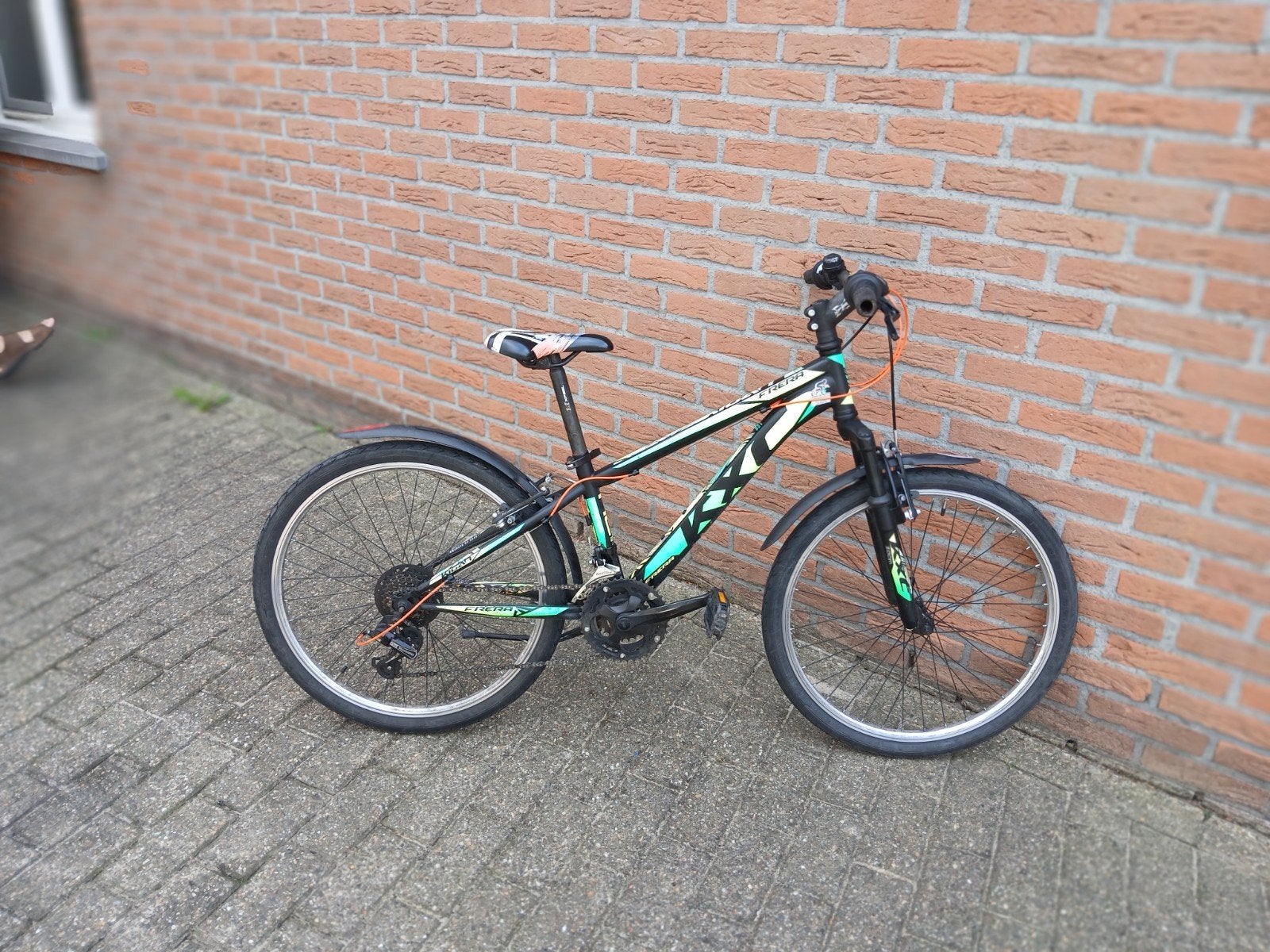 groen-gele MTB, Fietsen en Brommers, Ophalen of Verzenden, Gebruikt, Velgrem, 20 tot 24 inch