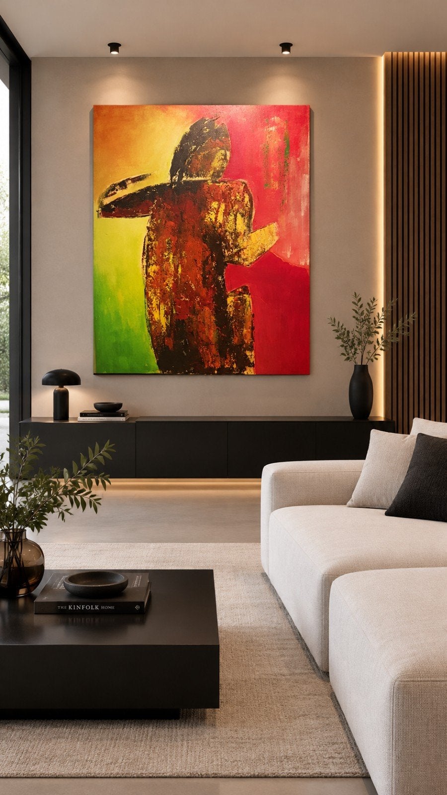Abstract schilderij, Ophalen