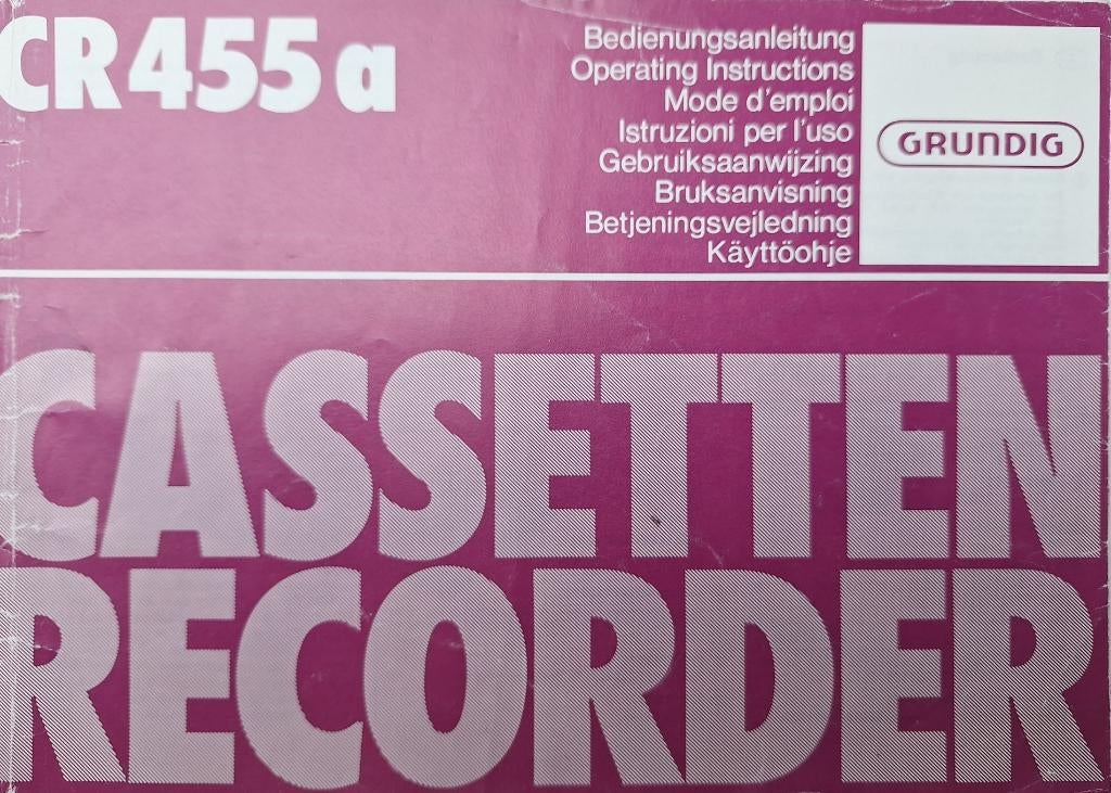 Grundig CR455a manuel, TV, Hi-fi & Vidéo, Enlèvement ou Envoi