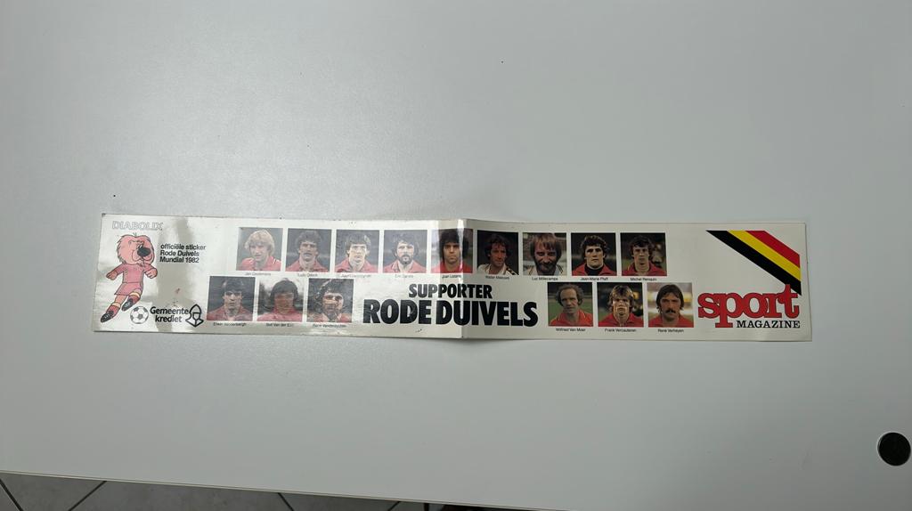 Autocollant long Les Diables Rouges du Mondial 1982, Enlèvement ou Envoi