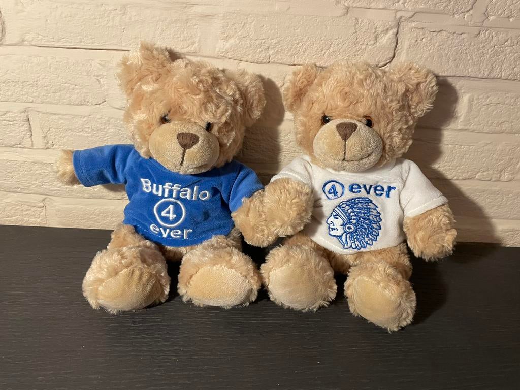 2 oursons en peluche Cheese Gent bleu et blanc - 27 cm, Enlèvement ou Envoi, Comme neuf