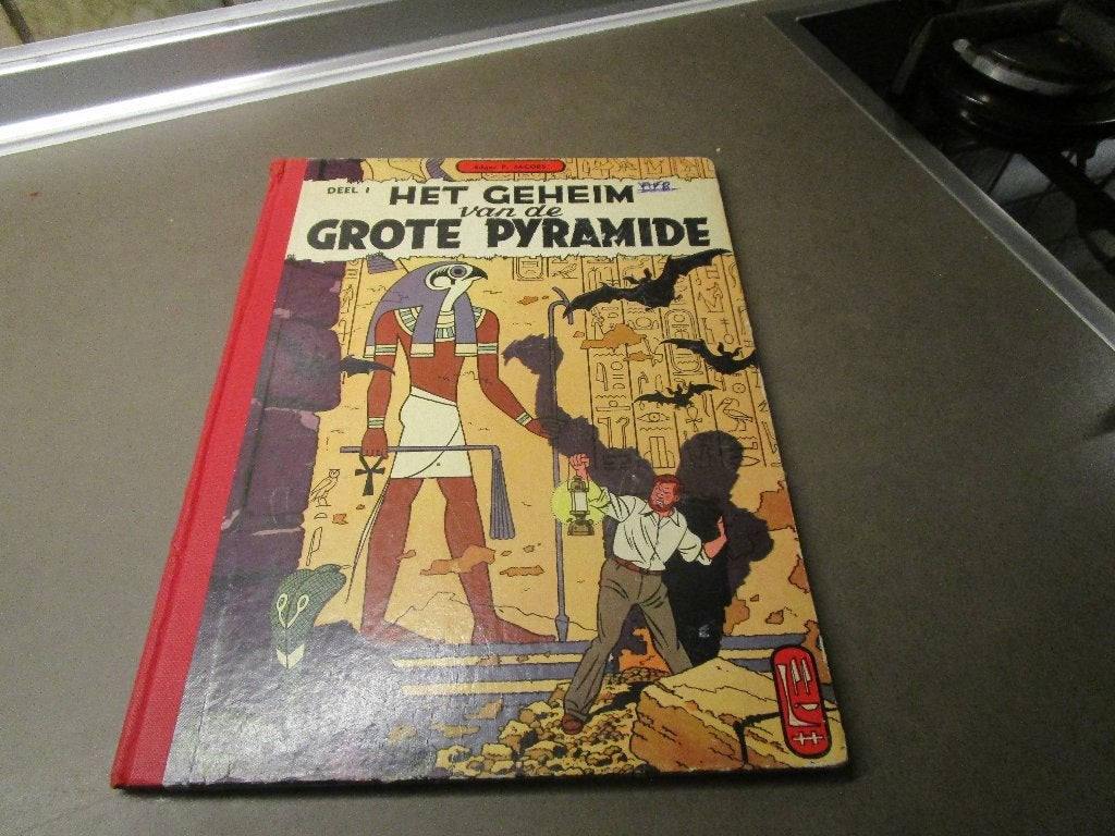 LAATSTE DAG: Geheim van de grote pyramide - 1e druk - 1954, Gelezen, Edgar P. Jacobs, Eén stripboek, Ophalen of Verzenden