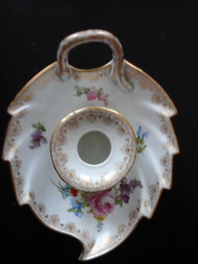 Porte bougie en porcelaine de Dresden 1890/1920, Antiquités & Art, Antiquités | Porcelaine, Enlèvement ou Envoi