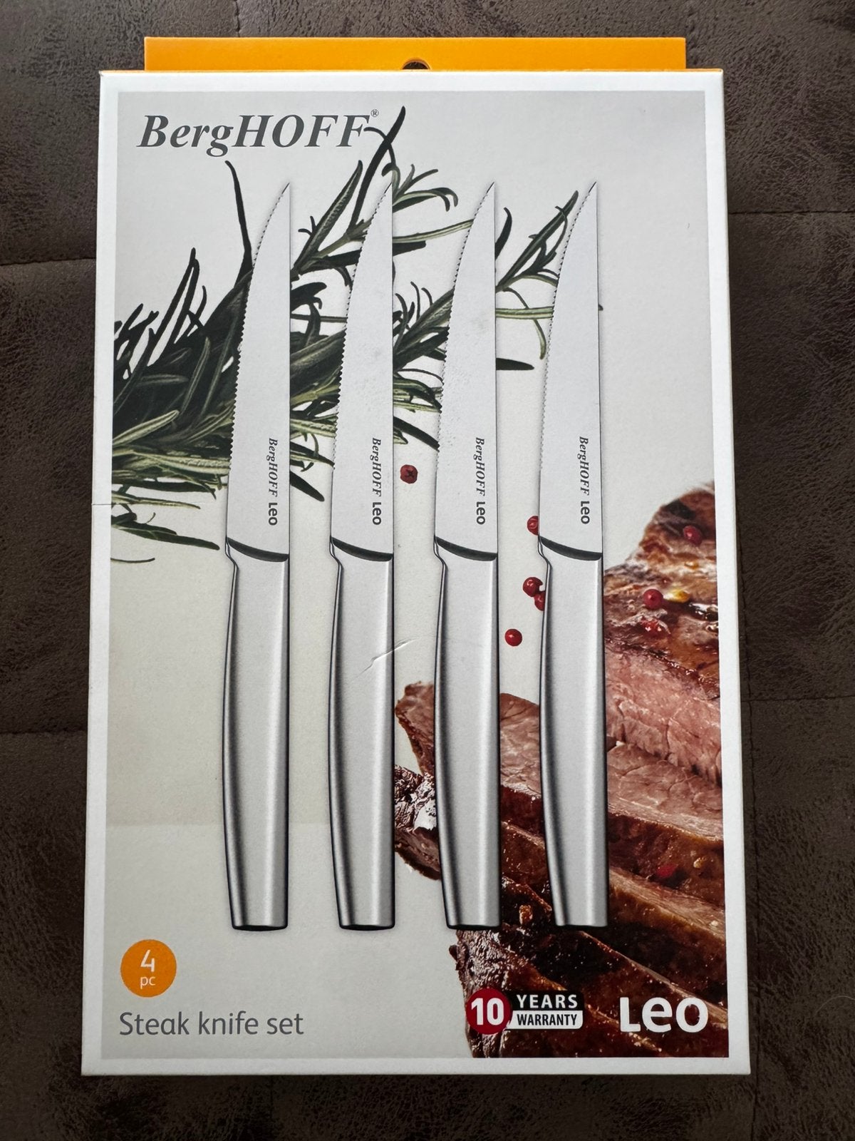 Berghoff steak knife set ( 4 stuks) “NIEUW”, Ophalen of Verzenden, Zo goed als nieuw