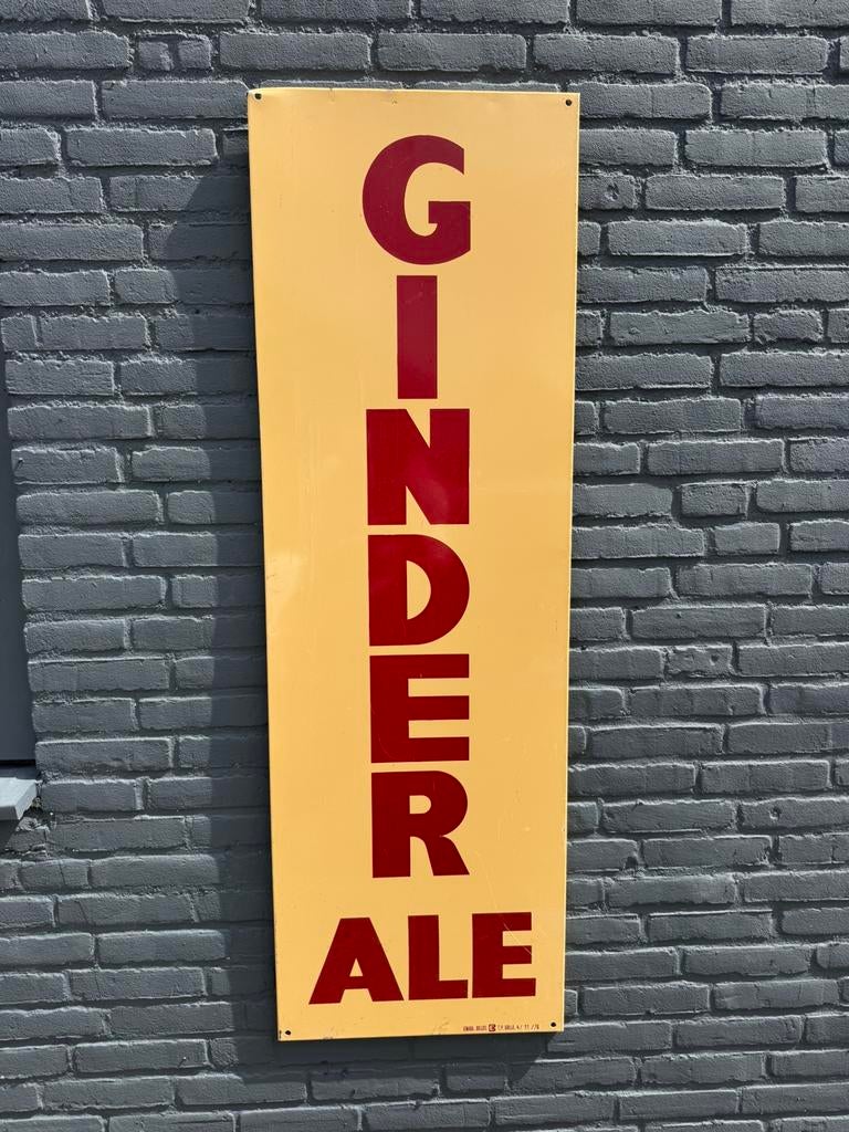 Ginder Ale oud reclamebord 1976, Verzamelen, Merken en Reclamevoorwerpen, Ophalen, Gebruikt, Reclamebord