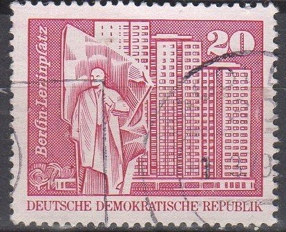 DDR - Leninmonument in Berlijn - 1973, Enlèvement ou Envoi, RDA, Affranchi
