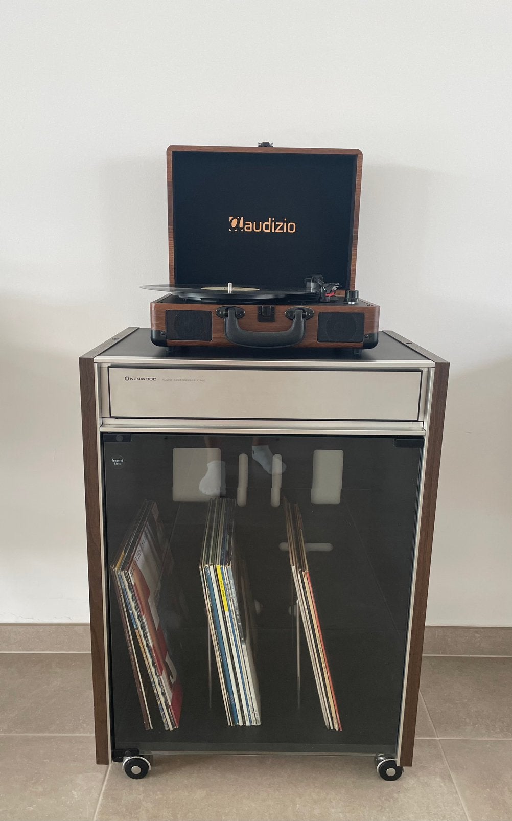 Vintage Kenwood audiomeubel, Huis en Inrichting, Ophalen, Gebruikt, Met lade(s), Overige houtsoorten