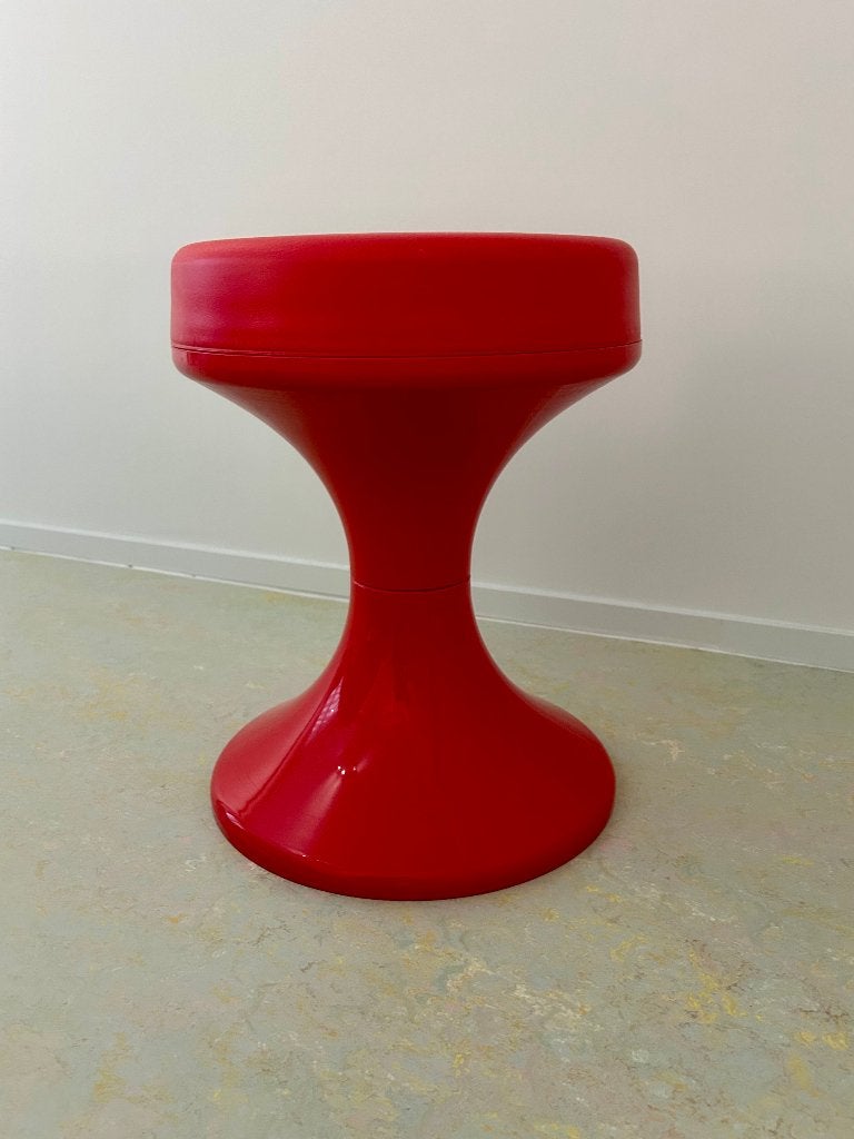 Vintage rode Space Age diabolo kruk tam tam stijl jaren 70, Ophalen