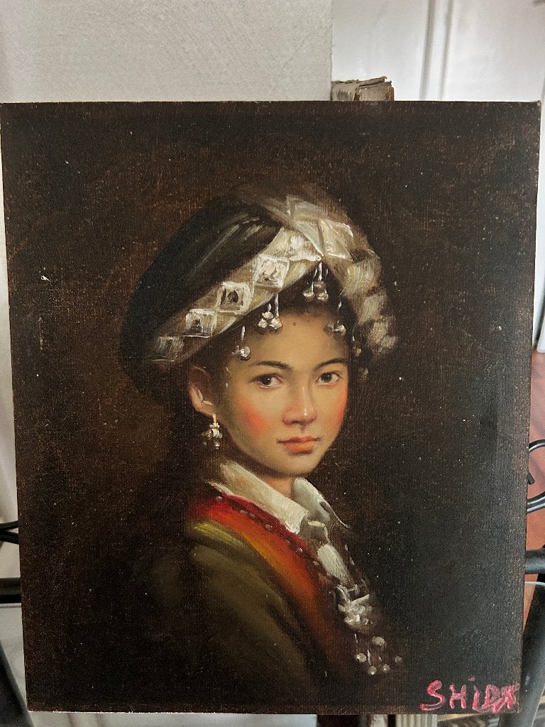 Olieverfschilderij, Antiquités & Art, Art | Peinture | Classique, Portrait ou Personnes, Enlèvement, Classique, Signé