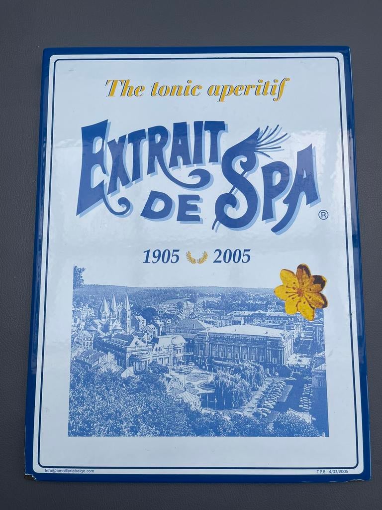 Emaille plaat Extrait de spa, Antiek en Kunst, Ophalen