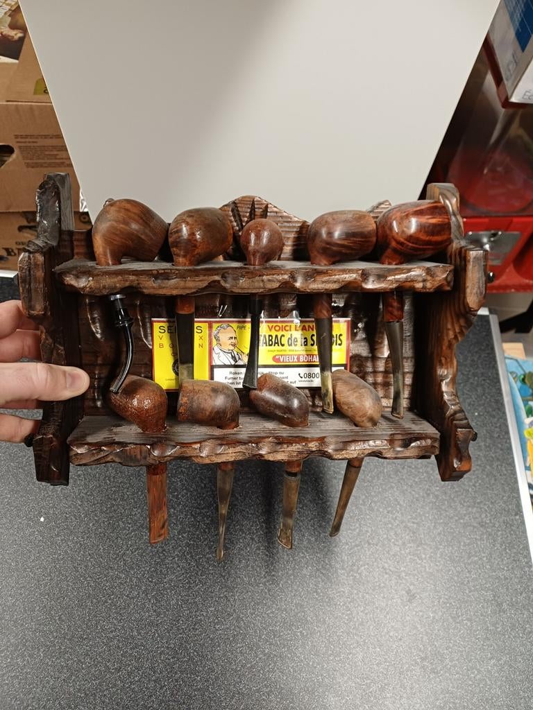 Lot de 10 pipés anciennes avec socle, Enlèvement ou Envoi