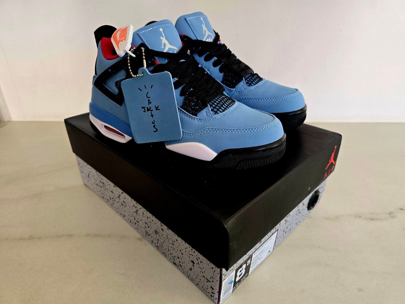 Nike Air Jordan 4 Retro Travis Scott Cactus Jack Size EU 42, Ophalen, Blauw, Nieuw, Sneakers