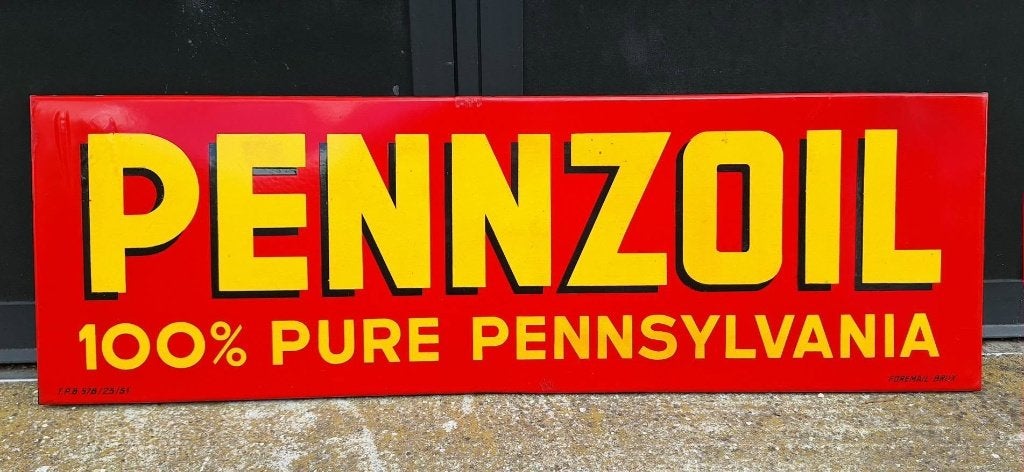 Origineel XXL emaille reclamebord voor Pennzoil motorolie️⛽️, Ophalen of Verzenden, Gebruikt, Reclamebord