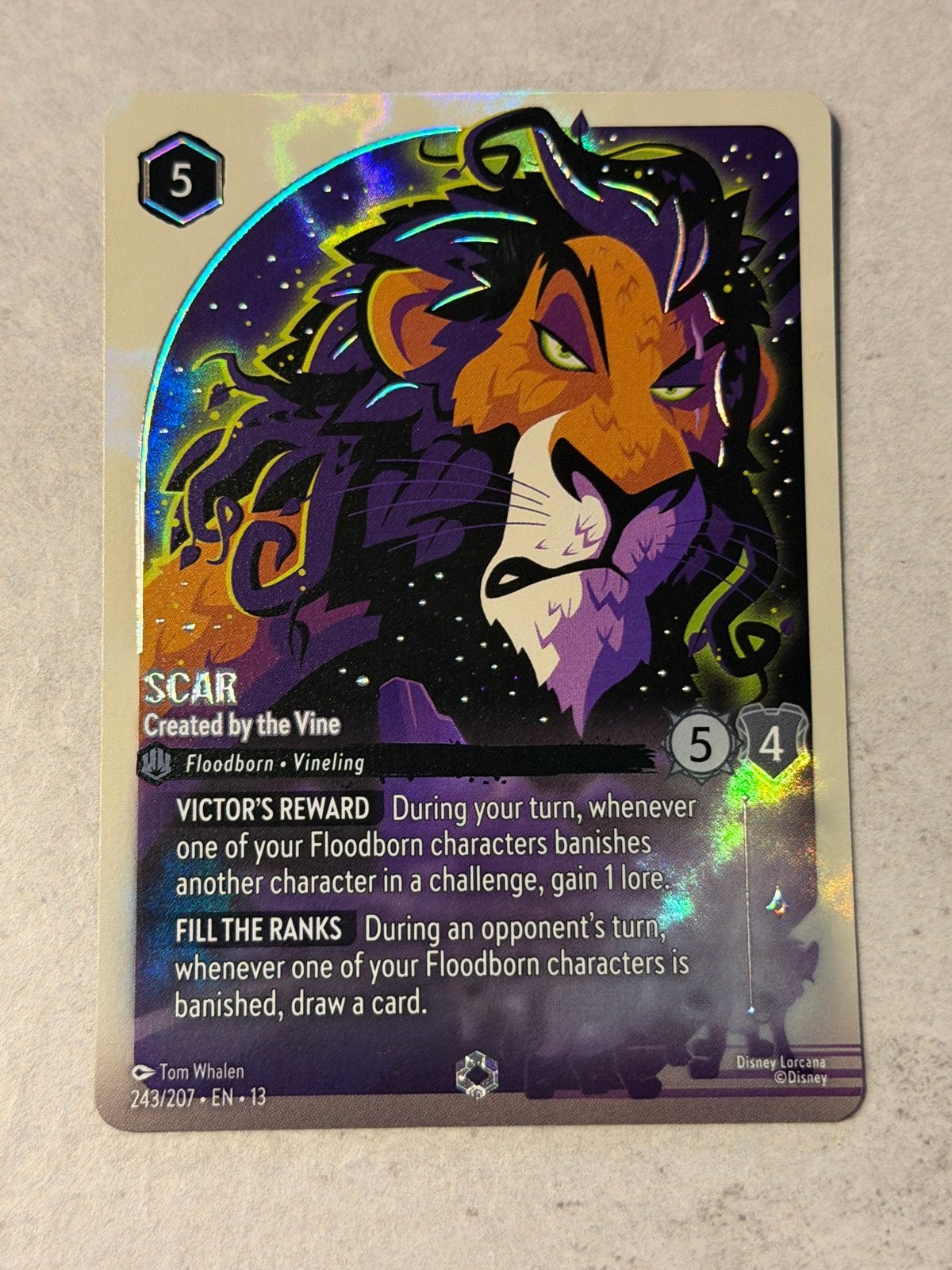 Lorcana kaart scar - created by the vine 243/207, Hobby & Loisirs créatifs, Jeux de cartes à collectionner | Autre, Enlèvement ou Envoi