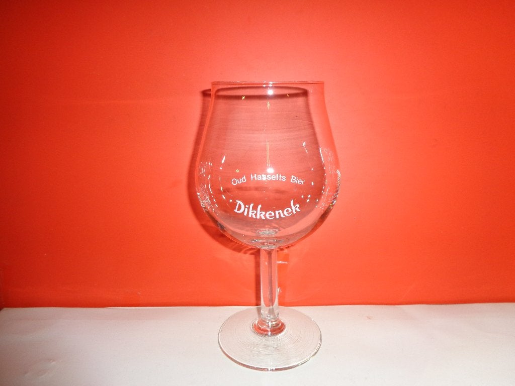 Oud Hasselt bierglas Dikkenek, Enlèvement ou Envoi, Comme neuf, Verre ou Verres, Autres marques