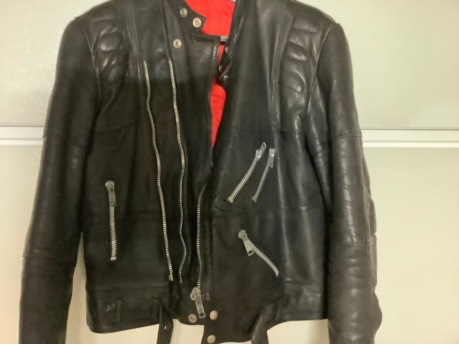 Retro lederen motor jas, Motoren, Ophalen, Tweedehands, Heren, Jas | leer
