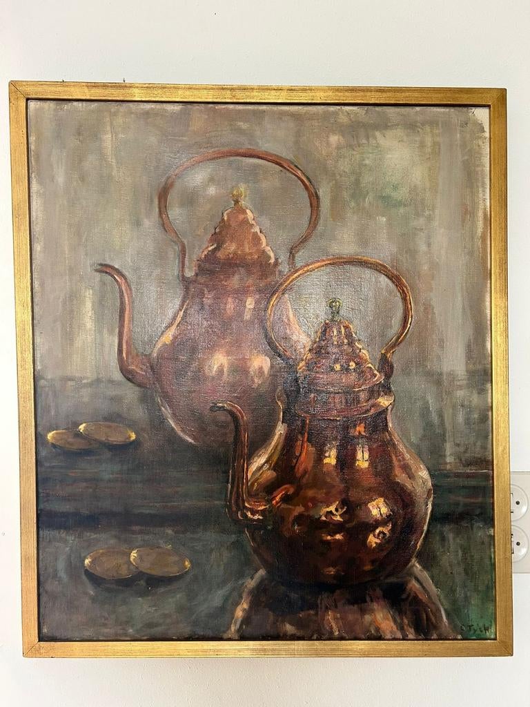 Schildery met theepot, Antiek en Kunst, Ophalen