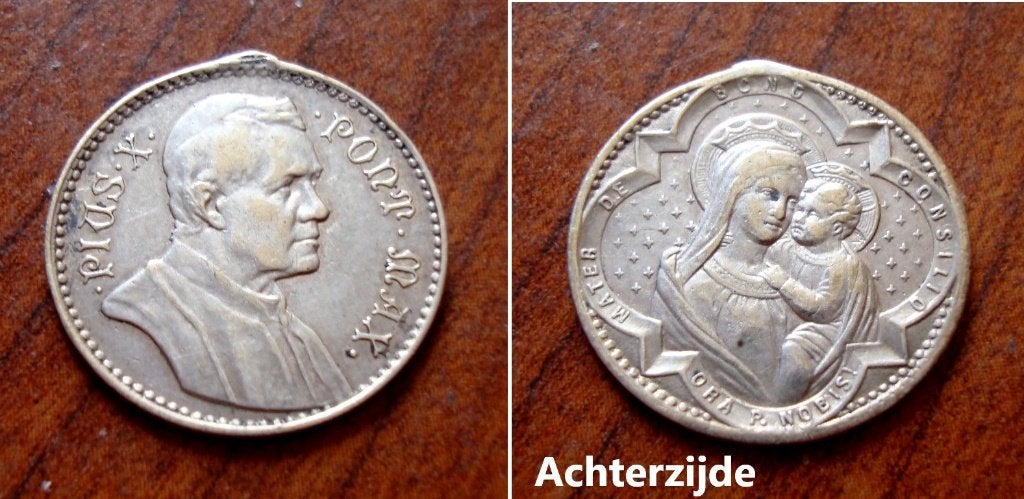 Zilveren pausenmedaille Pius X Pont-Max, Collections, Envoi, Utilisé, Autres types, Christianisme | Catholique