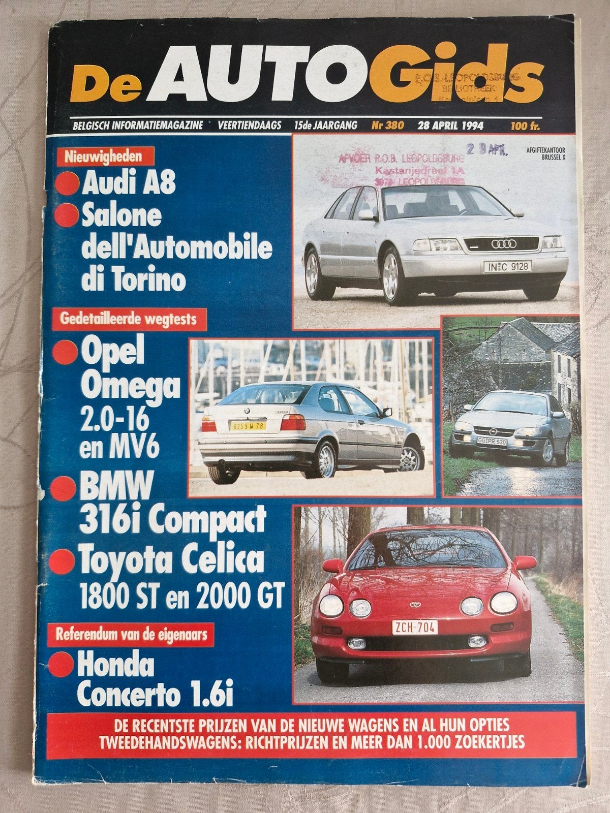 Autogids 380, Enlèvement ou Envoi