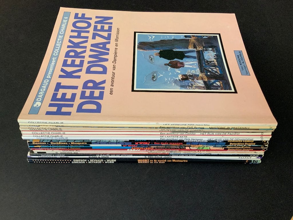 lot van 19 detective stripverhalen, Boeken, Stripverhalen, Gelezen, Meerdere stripboeken, Ophalen of Verzenden