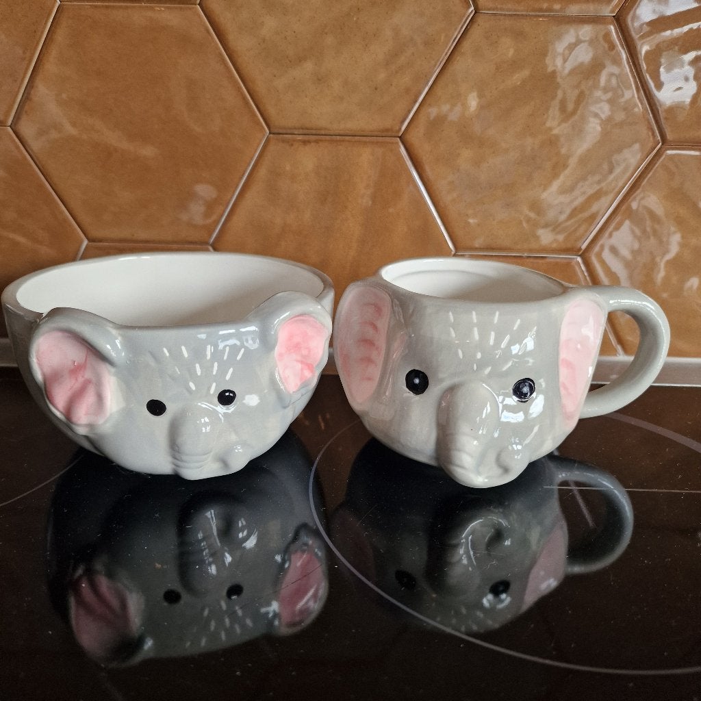 Set olifantenservies, Maison & Meubles, Cuisine | Vaisselle, Enlèvement ou Envoi, Neuf, Tasse(s) et/ou soucoupe(s)