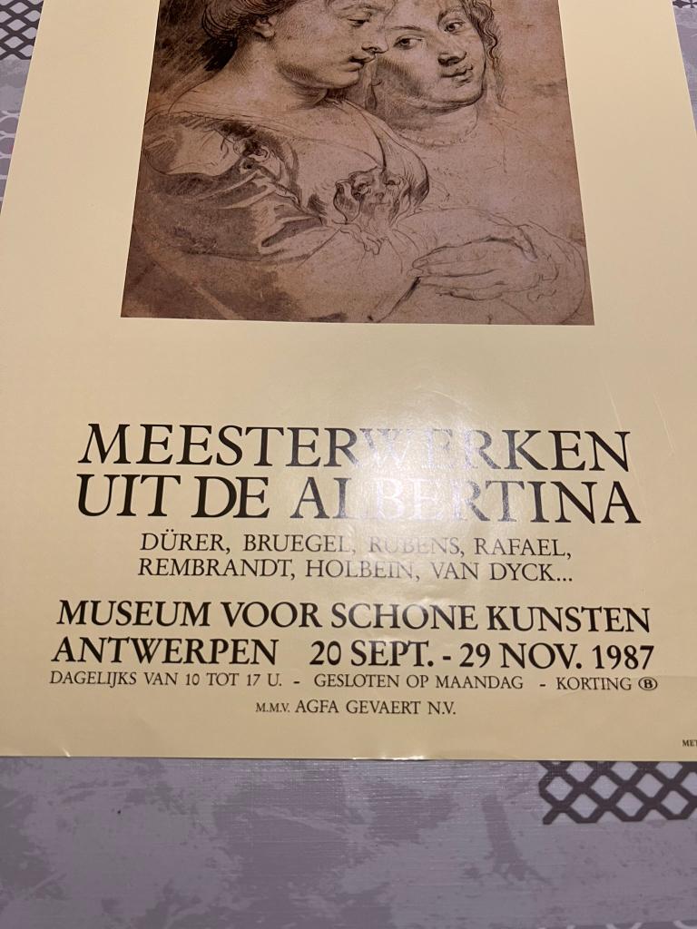 Vintage Poster Europalia 87 Osterreich: Meesterwerken uit de, Verzamelen, Deurposter of groter, Ophalen of Verzenden, Reclame