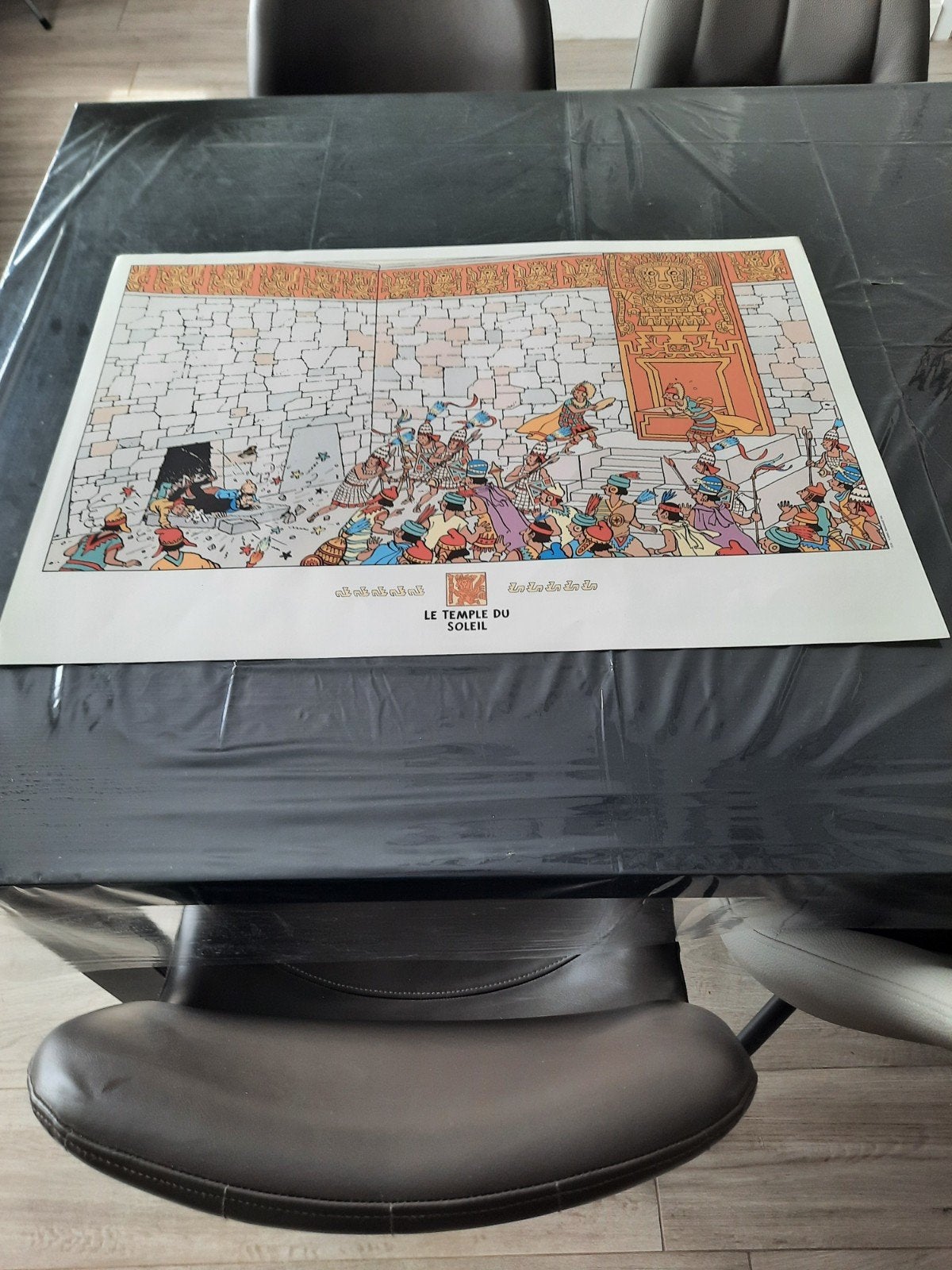 poster kuifje tintin le temple du soleil, Minder dan 50 cm, 50 tot 100 cm, Ophalen of Verzenden, Zo goed als nieuw