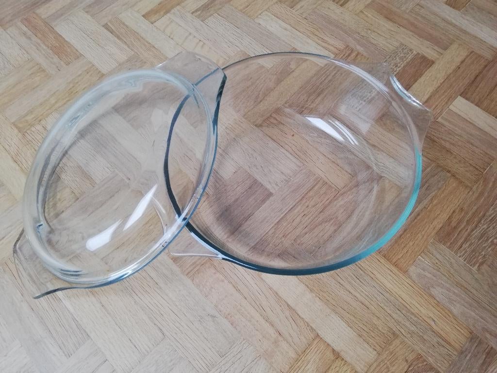 Pyrex ovenschaal met deksel (rond, 1,6 L), Ophalen, Zo goed als nieuw, Glas, Overige typen