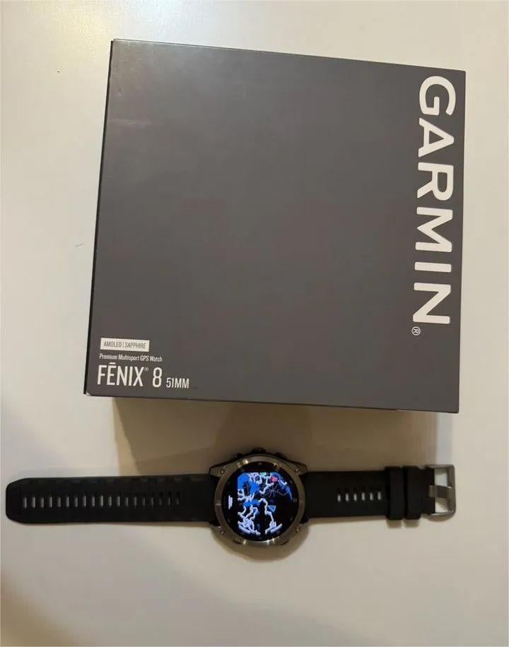 Garmin Fenix 8 51 mm (AMOLED), Bijoux, Sacs & Beauté, Montres de sport, Comme neuf, Gris, Enlèvement ou Envoi