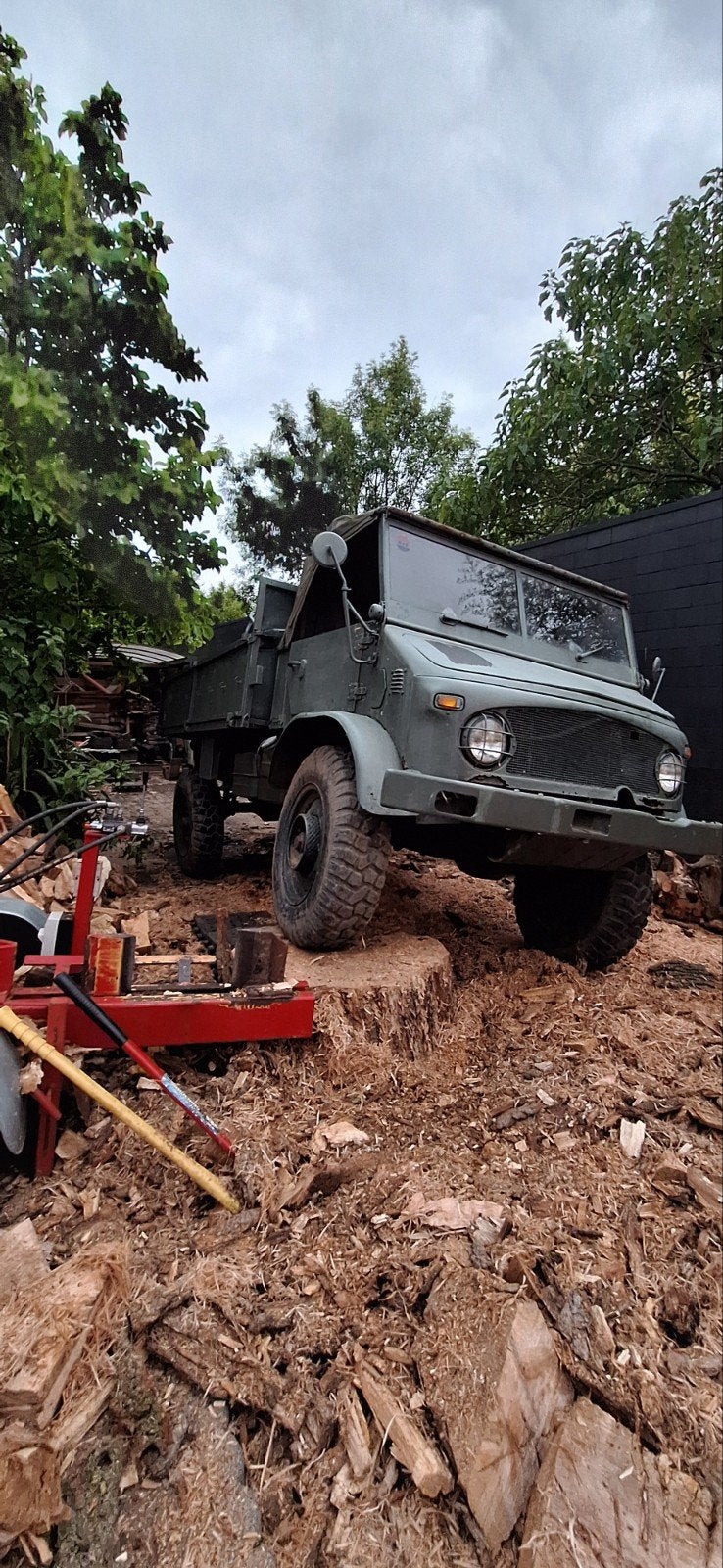 Unimog 404S met werk aan, Auto's, Zwart, Handgeschakeld, Vierwielaandrijving, Particulier