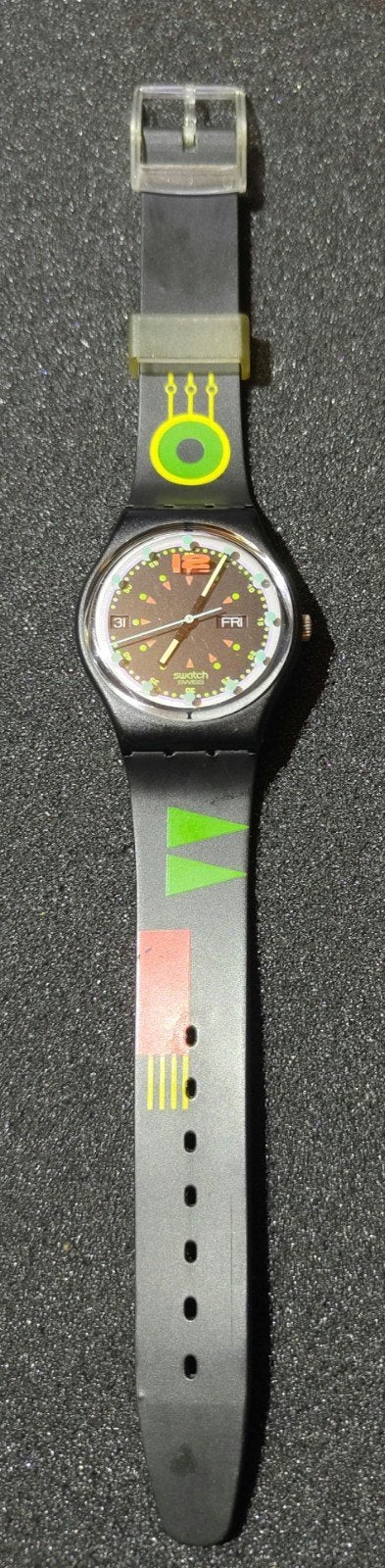 SWATCH VINTAGE 1992 BATTICUORE GB724 Black Senegal, Enlèvement ou Envoi