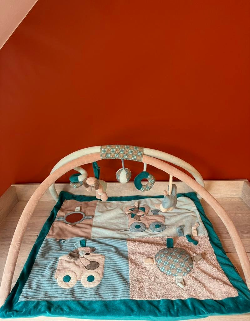 Nattou Babygym + muziekmobiel + wagenspanner, Kinderen en Baby's, Ophalen, Gebruikt
