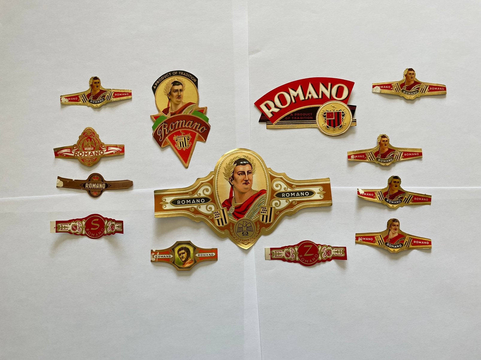 Romano Geel sigarenbanden, Verzamelen, Rookartikelen, Aanstekers en Luciferdoosjes, Ophalen of Verzenden, Gebruikt, Sigarenbandjes