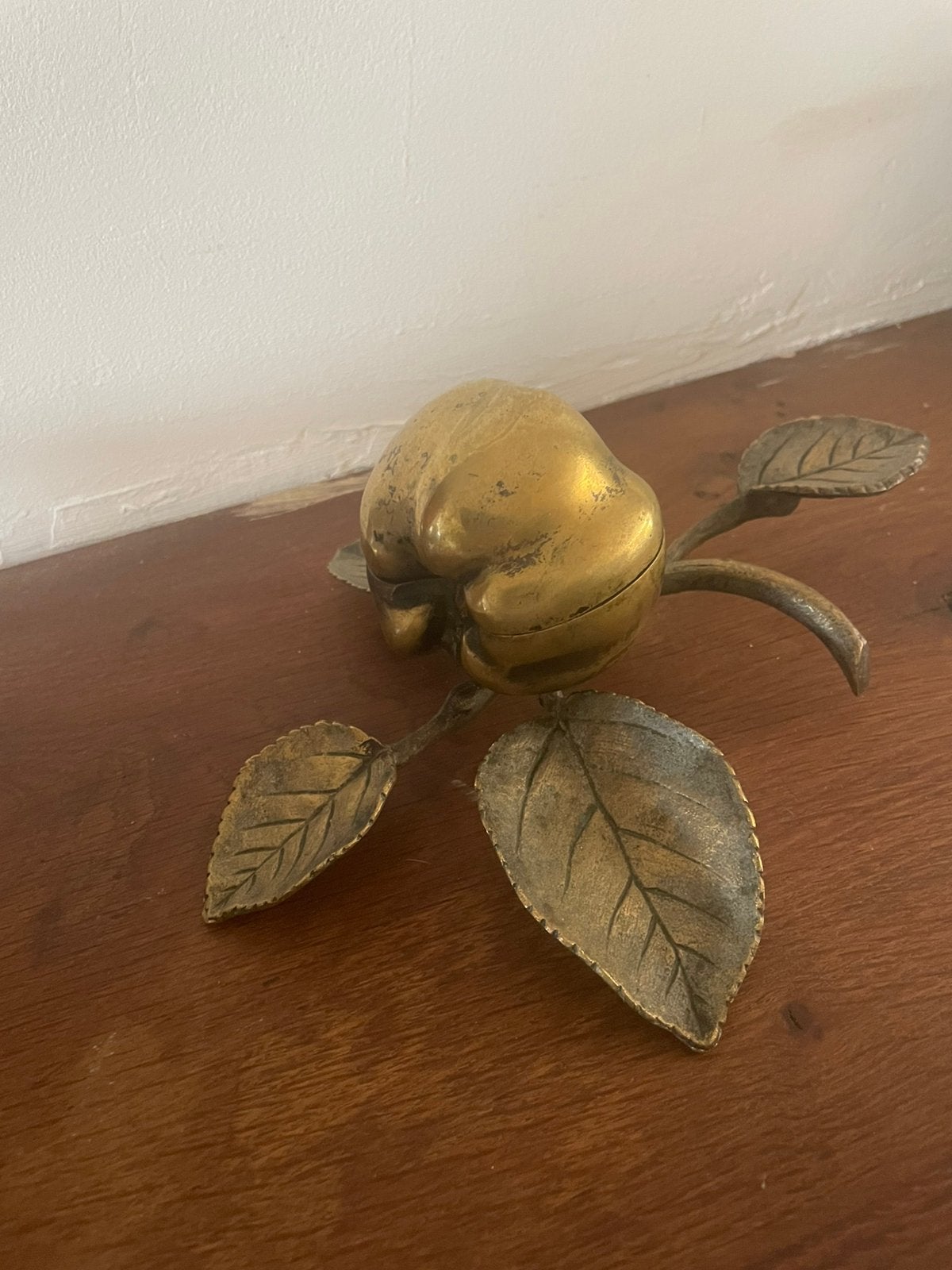 Bronzen asbak/juwelendoos appel art nouveau, Antiek en Kunst, Antiek | Brons en Koper, Ophalen, Brons