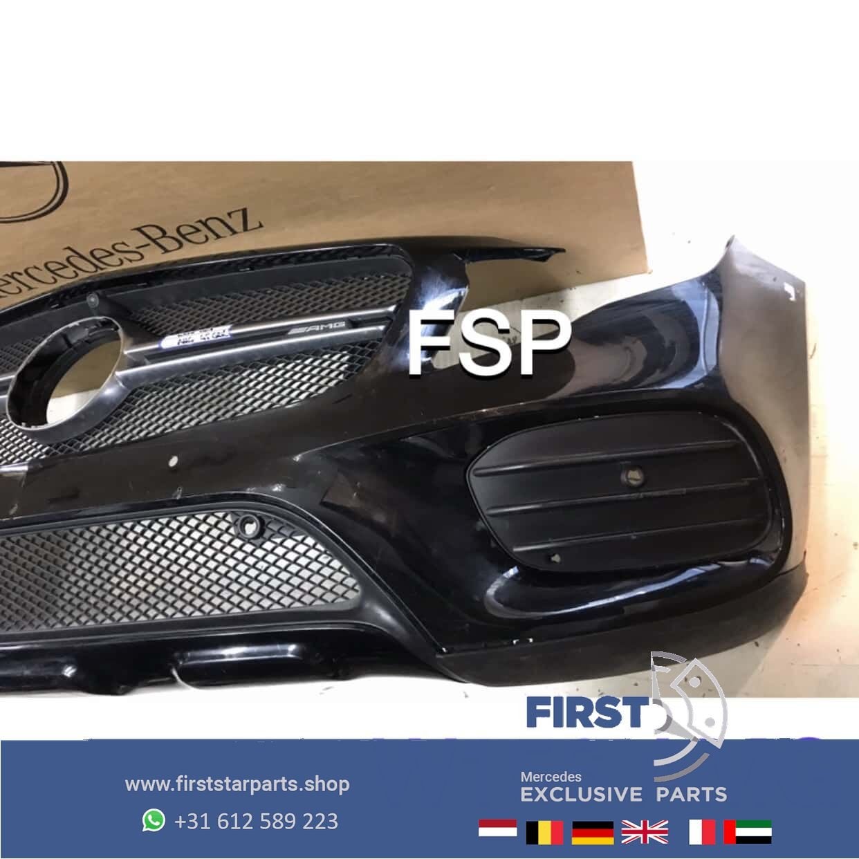 W156 X156 GLA AMG VOORBUMPER COMPLEET ZWART + GLA 45 GRIL OR, Utilisé, -, Avant, -