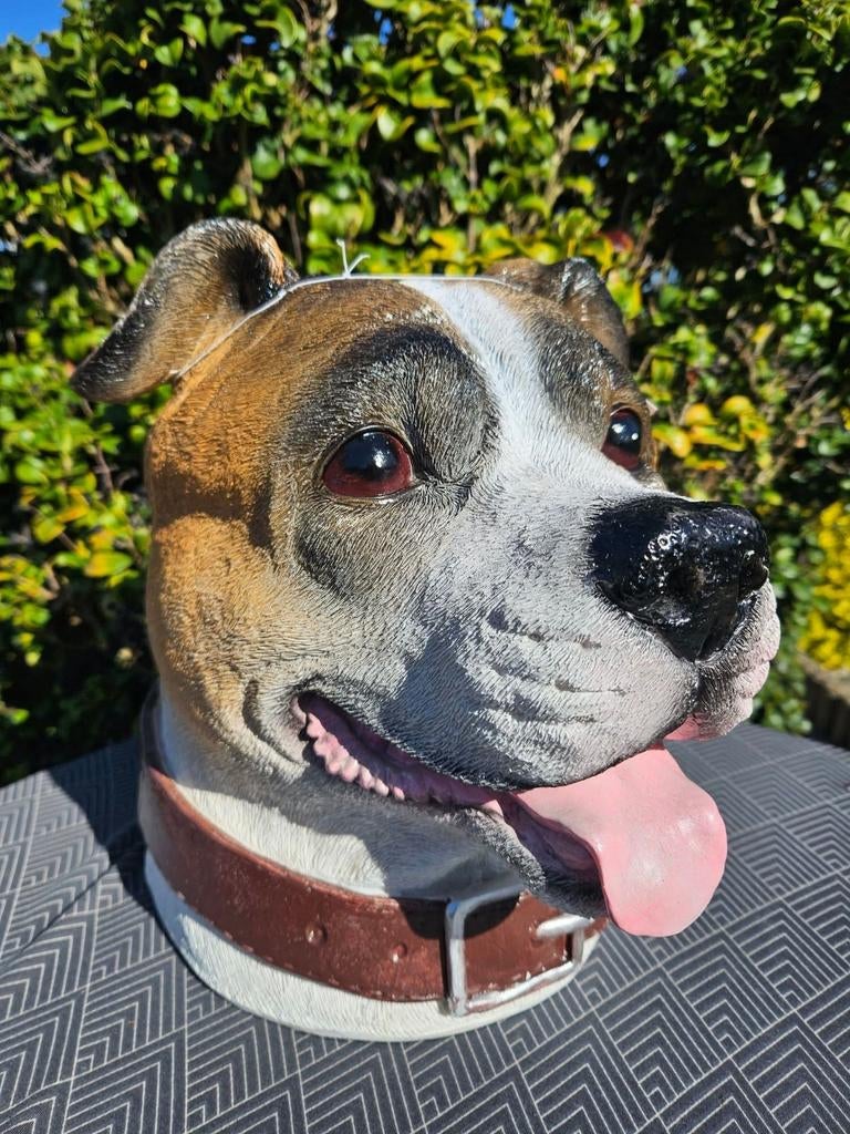 Polyester staffordshire kop, naturel of brons kleurig, Ophalen, Nieuw, Kunststof, Dierenbeeld